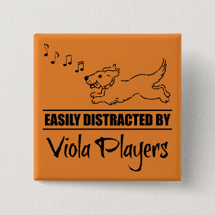 Running Dog Easily Distracted by Viola Players 15 Cm Square Badge