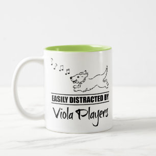 Running Dog Easily Distracted by Viola Players Two-Tone Coffee Mug