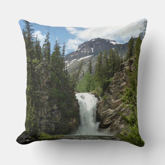 Running Eagle Falls at Glacier National Park Cushion (Front)
