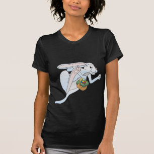 Running Easter Bunny and basket of eggs T-Shirt