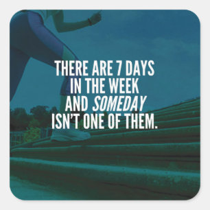 Running Exercise Motivational Words Square Sticker