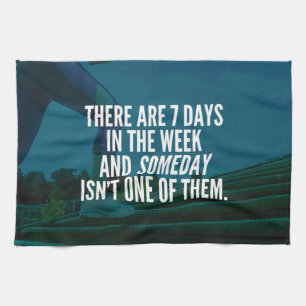 Running Exercise Motivational Words Tea Towel