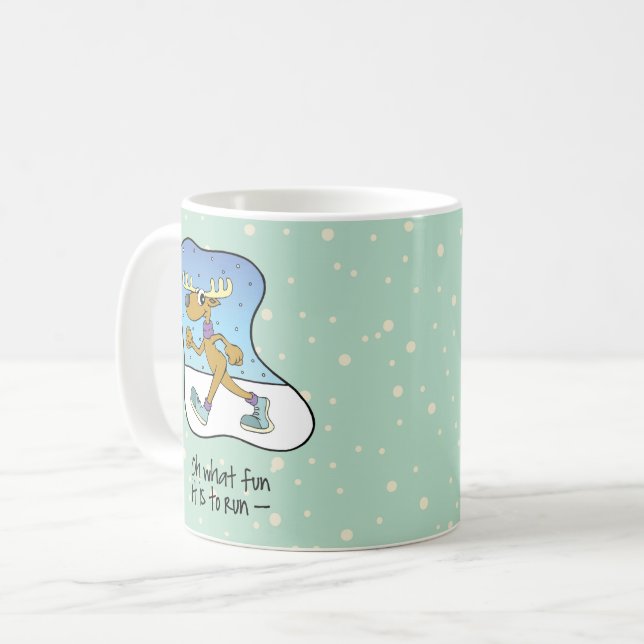 Running Exercise Reindeer Christmas Coffee Mug (Front Left)