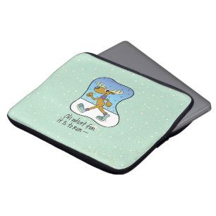 Running Exercise Reindeer Christmas Laptop Sleeve
