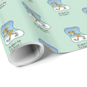 Running Exercise Reindeer Christmas Wrapping Paper