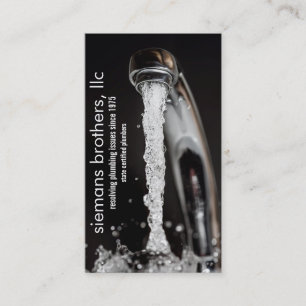 running faucet plumbing business card