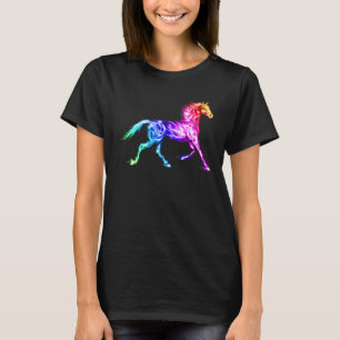 Running Fire Horse In Spectrum Colours Illustratio T-Shirt