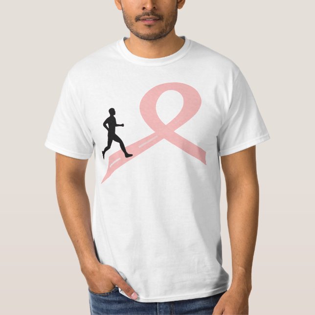 Running For A Cause T-shirt Man in Pink (Front)