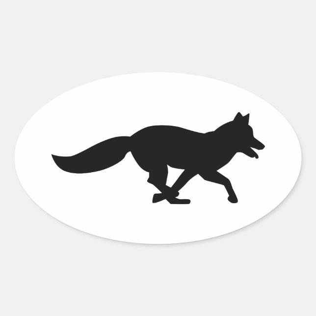 Running fox oval sticker (Front)