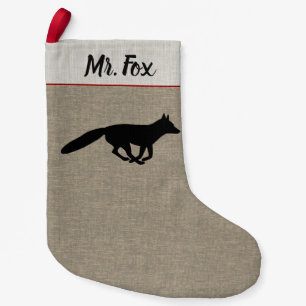 Running Fox Silhouette Wildlife Lover's Custom Small Christmas Stocking