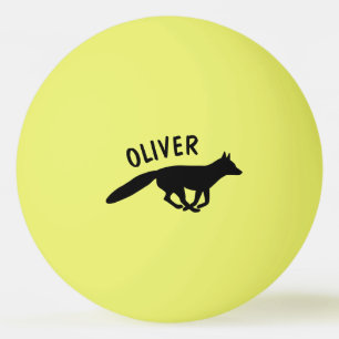 Running Fox Silhouette Wildlife Personalised Ping Pong Ball