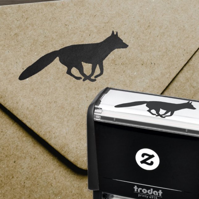 Running Fox Silhouette Wildlife Self-inking Stamp (Creator Uploaded)