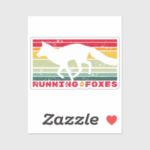 Running Foxes Fox Outline Forest Animal Colourful