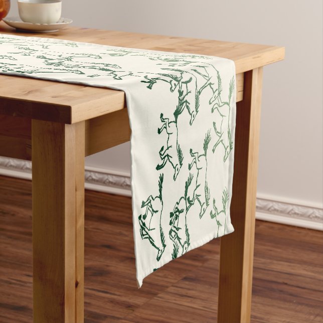 Running Free Horses in Green Table Runner (In Situ)