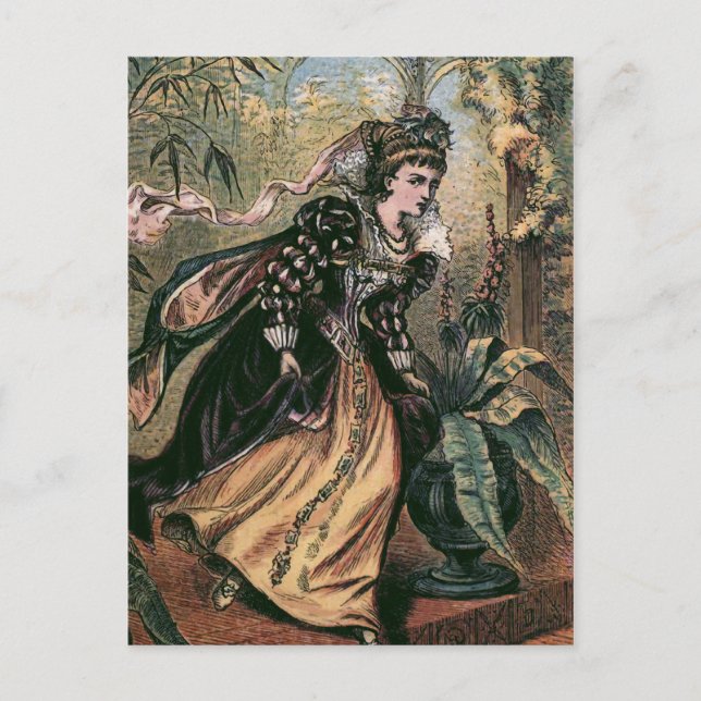 "Running from the Ball" Vintage Illustration Postcard (Front)