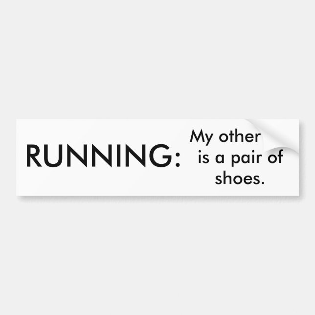 Running Funny Bumper Sticker (Front)