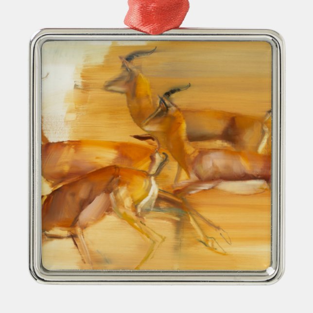 Running Gazelles 2010 Metal Tree Decoration (Front)