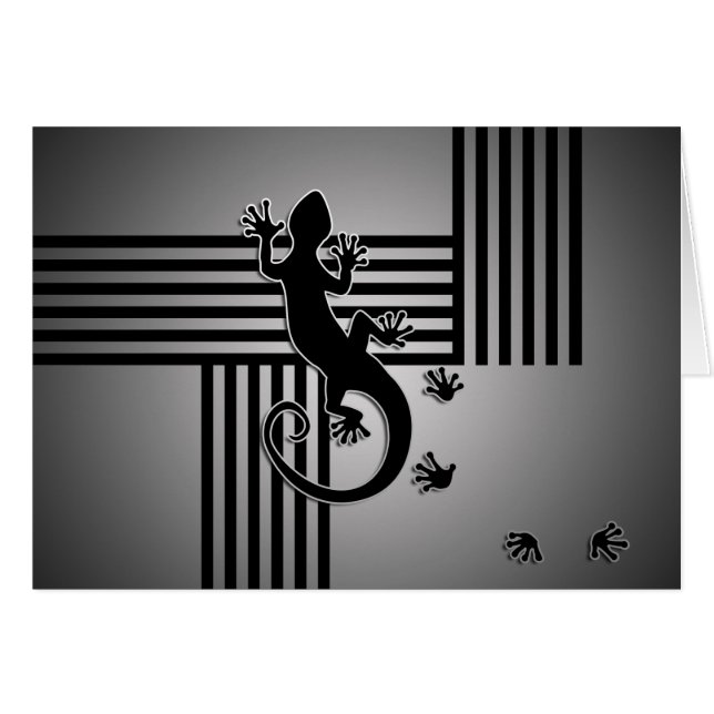 Running Gecko - black & white stripes shine (Front Horizontal)