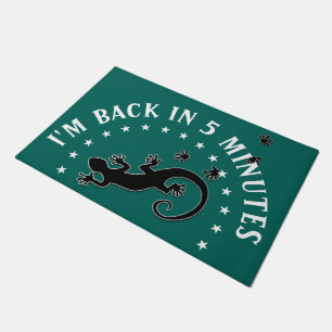 Running Gecko black + your background & ideas Doormat