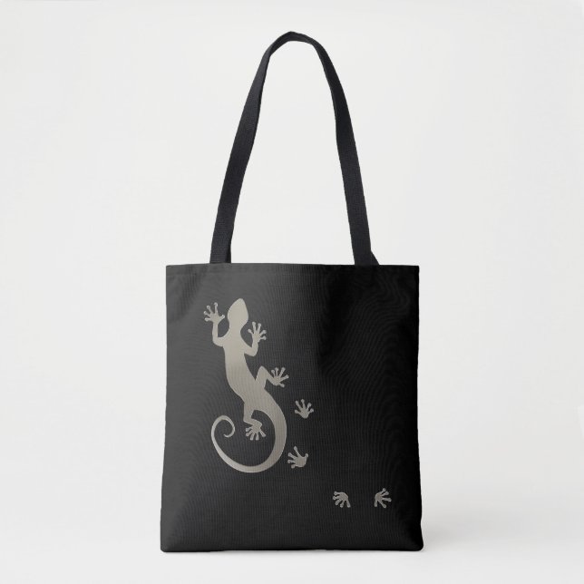 Running Gecko silver + your backgr. & ideas Tote Bag (Front)