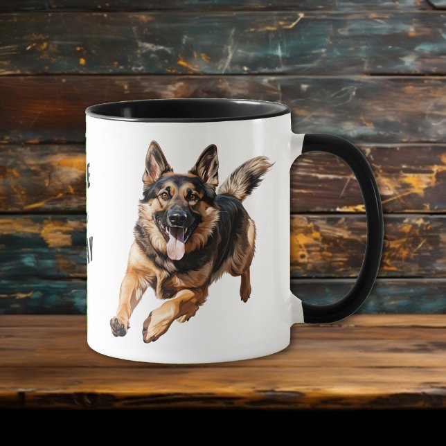Running German Shepherd Dog Seize the Day Mug (Creator Uploaded)