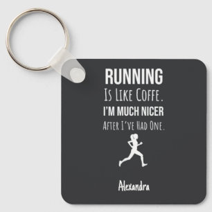 Running Gifts For Coffee Lovers Custom Runner Key Ring
