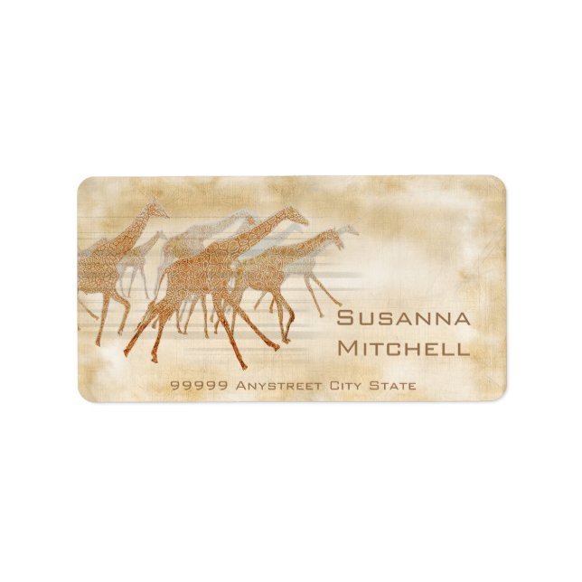 Running Giraffes Label (Front)