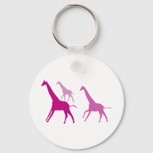 Running Giraffes (Purple) Key Ring