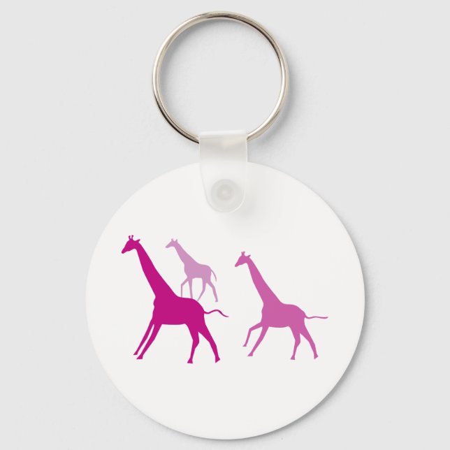 Running Giraffes (Purple) Key Ring (Front)
