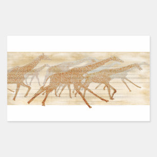 Running Giraffes Rectangular Sticker