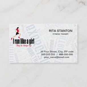 Running girl business card