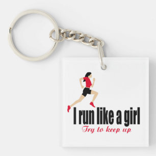 Running girl key ring