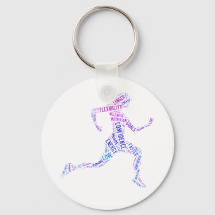 Running girl key ring