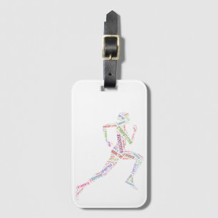 Running girl luggage tag