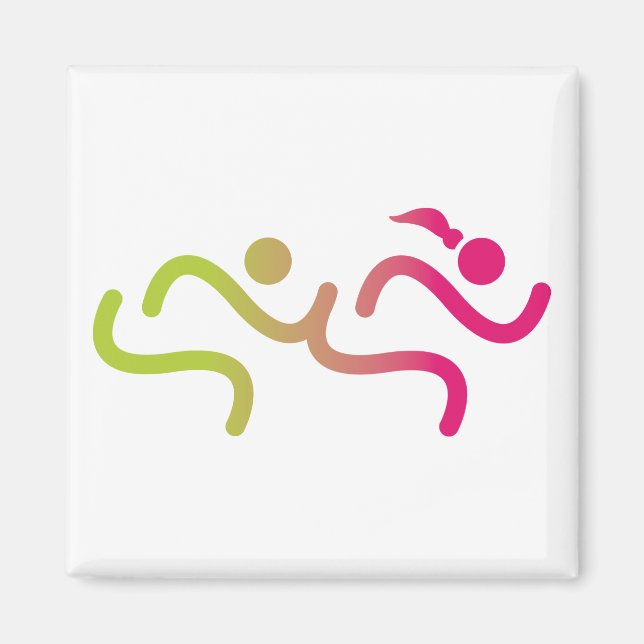 Running Girls Forever Magnet (Front)