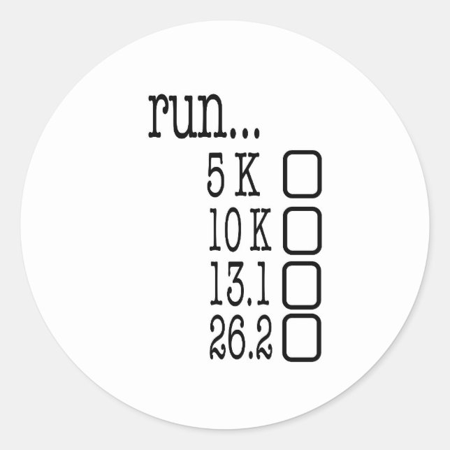 Running Goals Classic Round Sticker (Front)