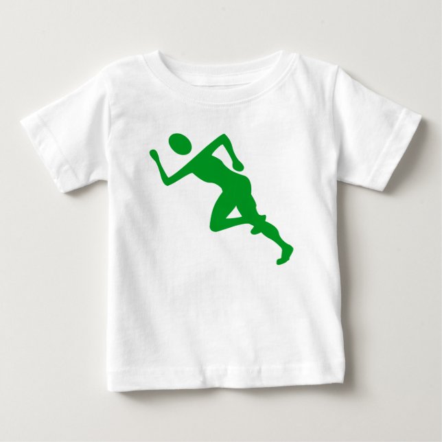 Running - Grass Green Baby T-Shirt (Front)