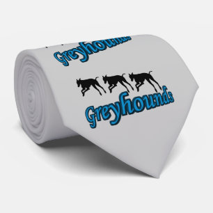Running Greyhound Silhouettes Neck Tie
