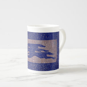 Running greyhounds (a318) bone china mug