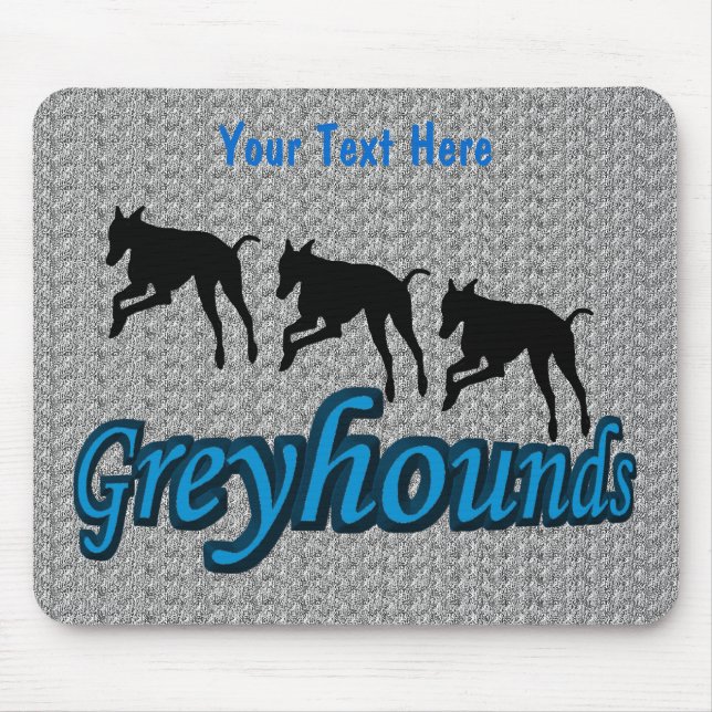 Running Greyhounds Cute Dog Mouse Pad (Front)