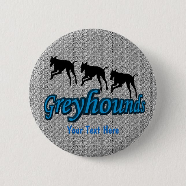 Running Greyhounds Dog Button (Front)