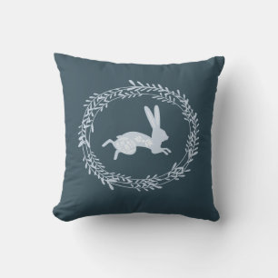 Running Hare Monogram Throw Pillow