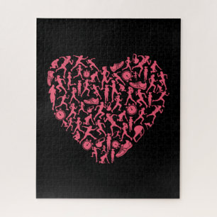 Running Heart - Women Runner Silhouettes Jigsaw Puzzle