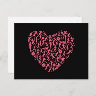 Running Heart - Women Runner Silhouettes Postcard