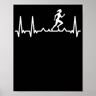 Running Heartbeat Runner Heartbeat Sport Pulse Poster