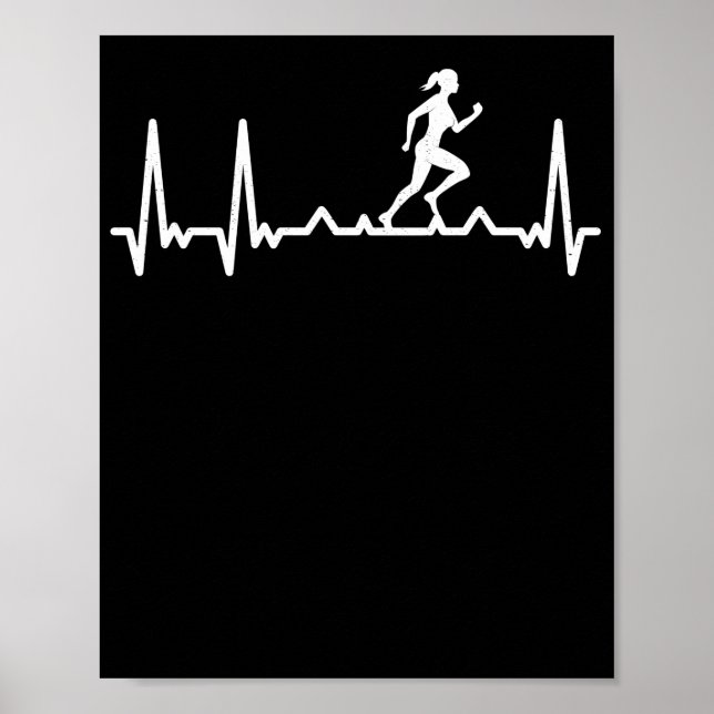 Running Heartbeat Runner Heartbeat Sport Pulse Poster (Front)