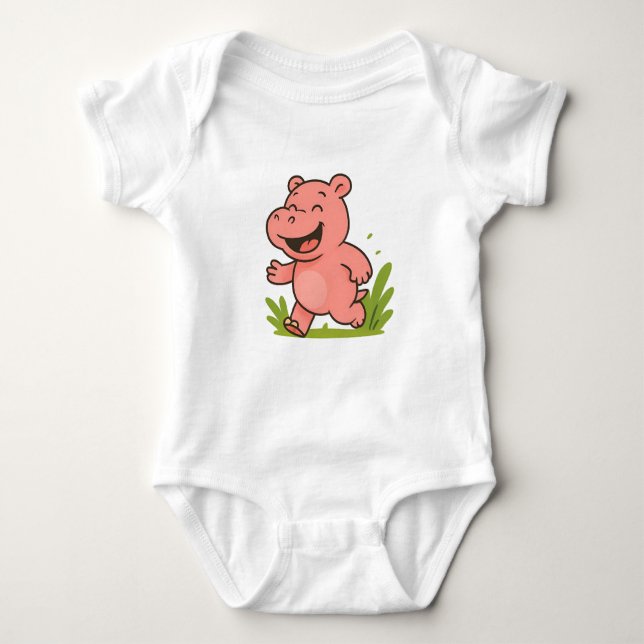 Running Hippo Kids' Shirt (Front)