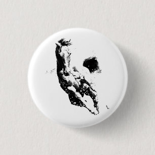 Running Horse 3 Cm Round Badge