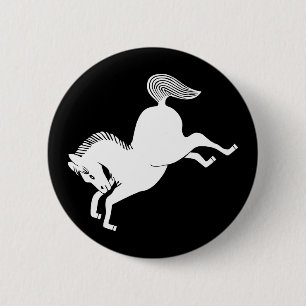Running horse 6 cm round badge