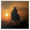 Running Horse and Cowboy Art Tile
